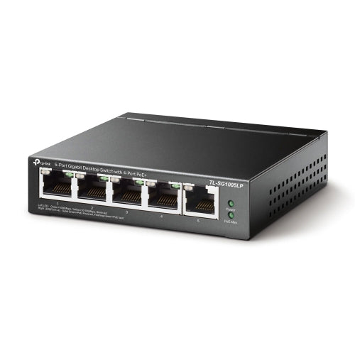 TP-LINK (TL-SG1005LP)  5-Port Gigabit Unmanaged Desktop Switch, 4-Port PoE, Intelligent Power, Steel Case TP-LINK (TL-SG1005LP)  5-Port Gigabit Unmanaged Desktop Switch, 4-Port PoE, Intelligent Power, Steel Case